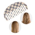 thumbnail image 5 of Unique Bargains 1 Pc Semicircle Retro Checkerboard Hair Comb Gray White Acetate Sheet, 5 of 5