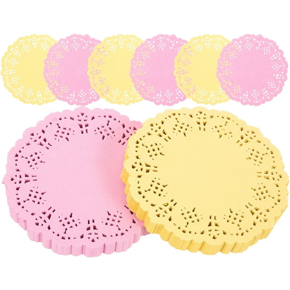 PAMINGONO Elegant Lace Paper Doilies for Home Assorted Color Oil Proof Food Grade Safe 12 Inches