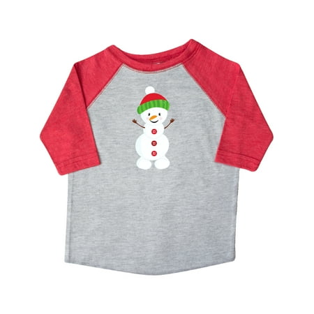 

Inktastic Snowman With Hat Buttons Carrot Nose Gift Toddler Boy or Toddler Girl T-Shirt