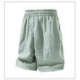 thumbnail image 6 of Denim Shorts for Men Size 32 Men's Athletic Shorts Summer Lightweight Vintage Loose Straight Shorts with Pockets Outdoor Running Sports Cargo Shorts Green 4XL, 6 of 7