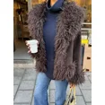 thumbnail image 5 of Chaqueta cárdigan elegante de piel lisa color café para mujer, abrigos holgados cálidos de manga larga a la moda, ropa de calle alta para mujer 2024, 5 of 5
