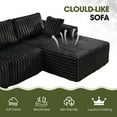 thumbnail image 6 of Techmilly 113” Cloud L-Shaped Sectional Couches,Modular Sofa with Deep Seat, Sponge Compression Sofas,Modern Modular L-Shape Sofa Couch with Chaise for Living Room Bedroom (Black, Right Facing Chaise, 6 of 7