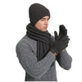 thumbnail image 2 of Knitted Hat, Scarf & Glove Sets for Men Women 3 Pack Unisex Couples Winter Thermal Warm Solid Color Beanies Hats Scarves and Gloves Set, 2 of 4