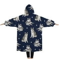 thumbnail image 2 of Oversized Wearable Blanket Hoodie,Siberian Husky Sherpa Blanket Hoodie with Super Pockets,Super Warm Fuzzy Pullover for Women & Men, 2 of 6