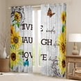 thumbnail image 2 of Erosebridal Sunflower Curtains,Rustic Farmhouse Flower Blackout Curtains Teens Adult,Vintage Yellow Floral Darkening Curtains,Retro Barn Door Butterfly Window Curtains Bedroom Decor 38"X45", 2 of 5