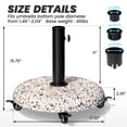 thumbnail image 2 of Crestlive Products 45 lbs Round Heavy Duty Cobblestone Concrete Patio Umbrella Base with 4 Wheels, 2 of 7