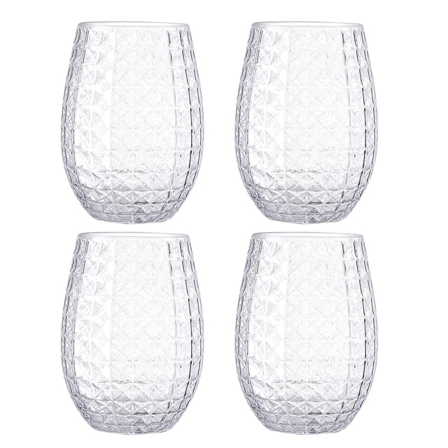 4Pcs Plastic Wine Cup Transparent Beverage Cup Multi-function Beer Cup Home Party Cup