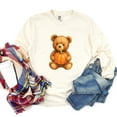 thumbnail image 6 of Watercolor Pumpkin Bear - Womens Garment Dyed Long Sleeve, 6 of 10