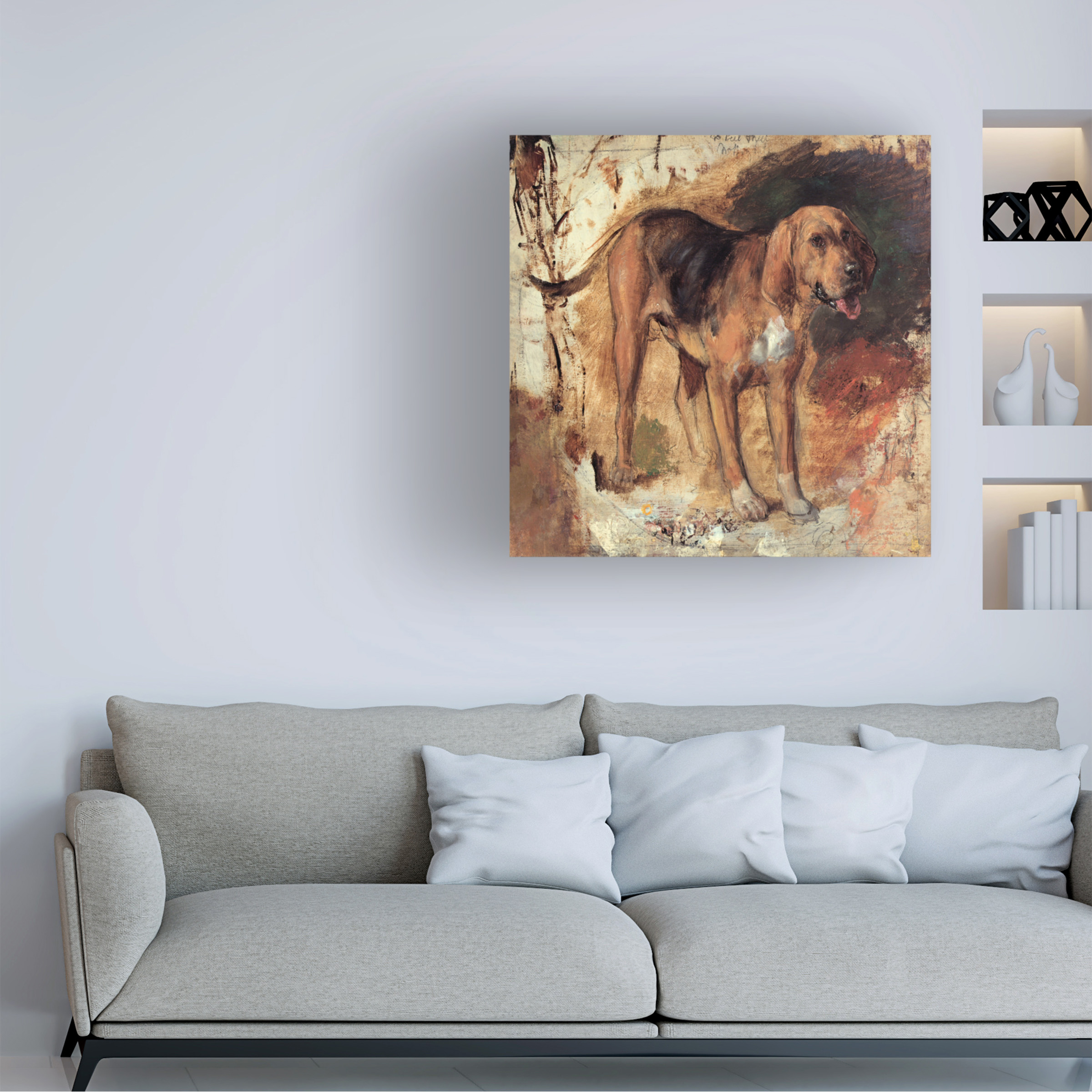 Holman Hunt 'Study of a Bloodhound' Canvas Art