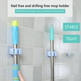 thumbnail image 3 of 1 Pack Broom Holder Wall Mount Mop Grippers No Drilling Self Adhesive Anti-Slip Mop Handle Hanger Dustpan and Broom Organizer-Gray, 3 of 5