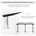 thumbnail image 3 of Pergola-gazebo Extérieur à Toit Rigide 14 Pi x 10 Pi, Auvent Mural en Aluminium Gris avec Hauteur Réglable et Toit en PC, Protection UV Pare-Soleil pour Patio, Cour Arrière, Jardin et Salle à Manger, 3 of 7