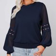 thumbnail image 1 of Qiopertar Femmes Décontracté Confortable Mode Pull Manches Col Rond Hauts Solides Liquidation Livraison Gratuite à Moins de 5$ jusqu'à 90 % de Réduction, 1 of 8