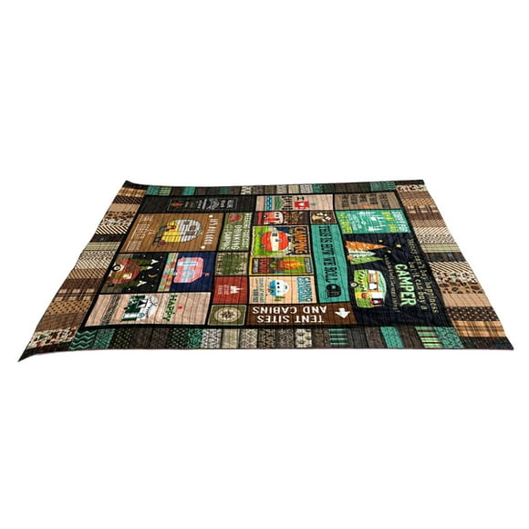 Outdoor Portable Party Travel -Proof Camping Mat Fashion Multicolor Splicing Grid Camping Mat