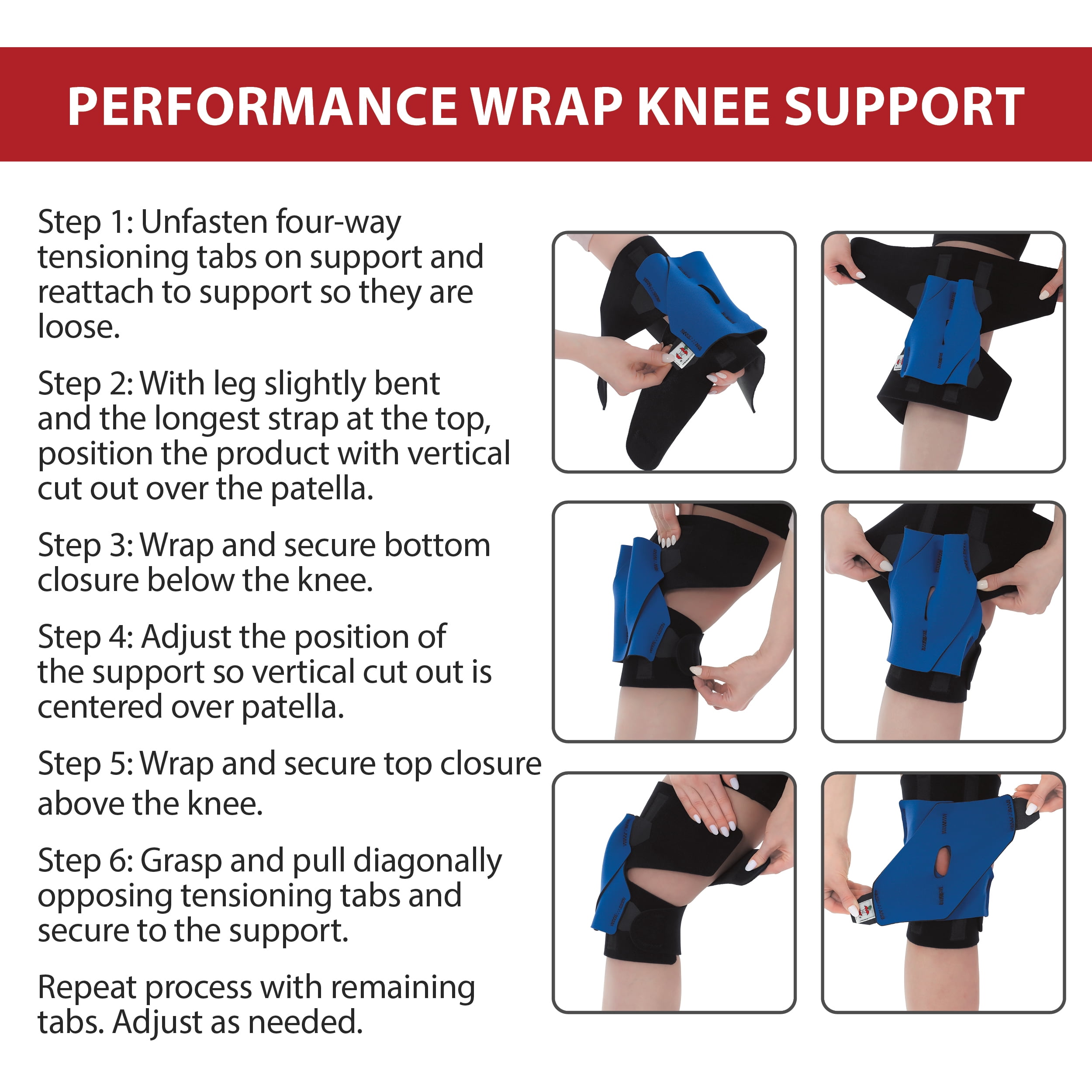 Core Products Performance Wrap, Brace, Knee Support and Stability for Running, Basketball, Weightlifting, Gym, Workout, Water  Sports - Large/X Large