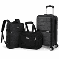 thumbnail image 1 of Juego De Maletas Compass Chicago Negro De 20", Backpack Y Neceser Con Candado TSA Y 8 Ruedas 360°, 1 of 6