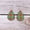 Green Stripe, variant on Tearedrop Plaid Faux Leather Earrings Black Suede Wrap Boutique Leather Jewelry