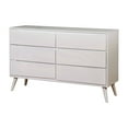 thumbnail image 2 of Furniture of America Farrah Mid-Century 6-Drawer Dresser, White, 2 of 4