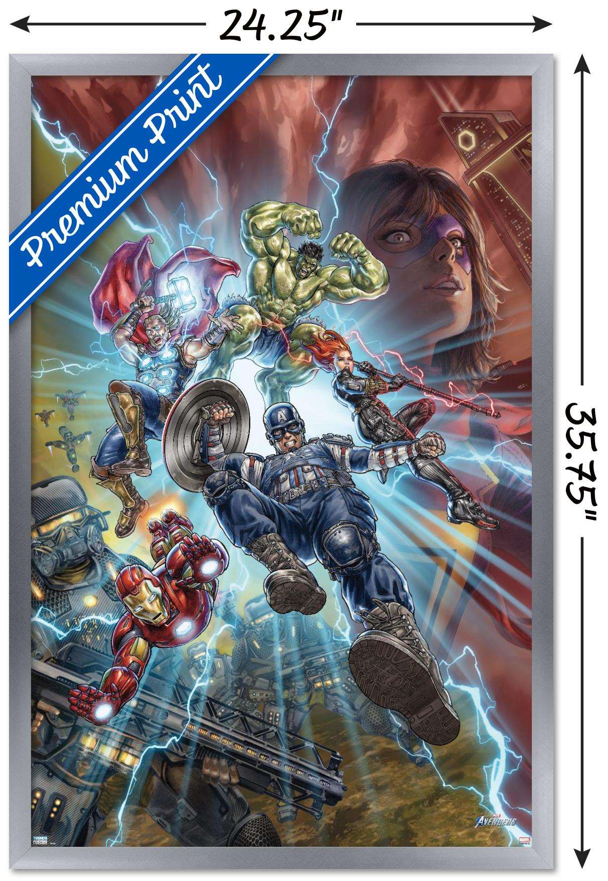 Marvel's Avengers - Battle Wall Poster, 22.375" x 34", Framed