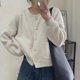 thumbnail image 2 of Chaqueta tipo suéter estilo Chanel de estilo coreano nueva de primavera y otoño para mujer, suave y dulce, de un solo pecho, de cuello redondo corto, tendencia de cárdigan de punto, 2 of 5