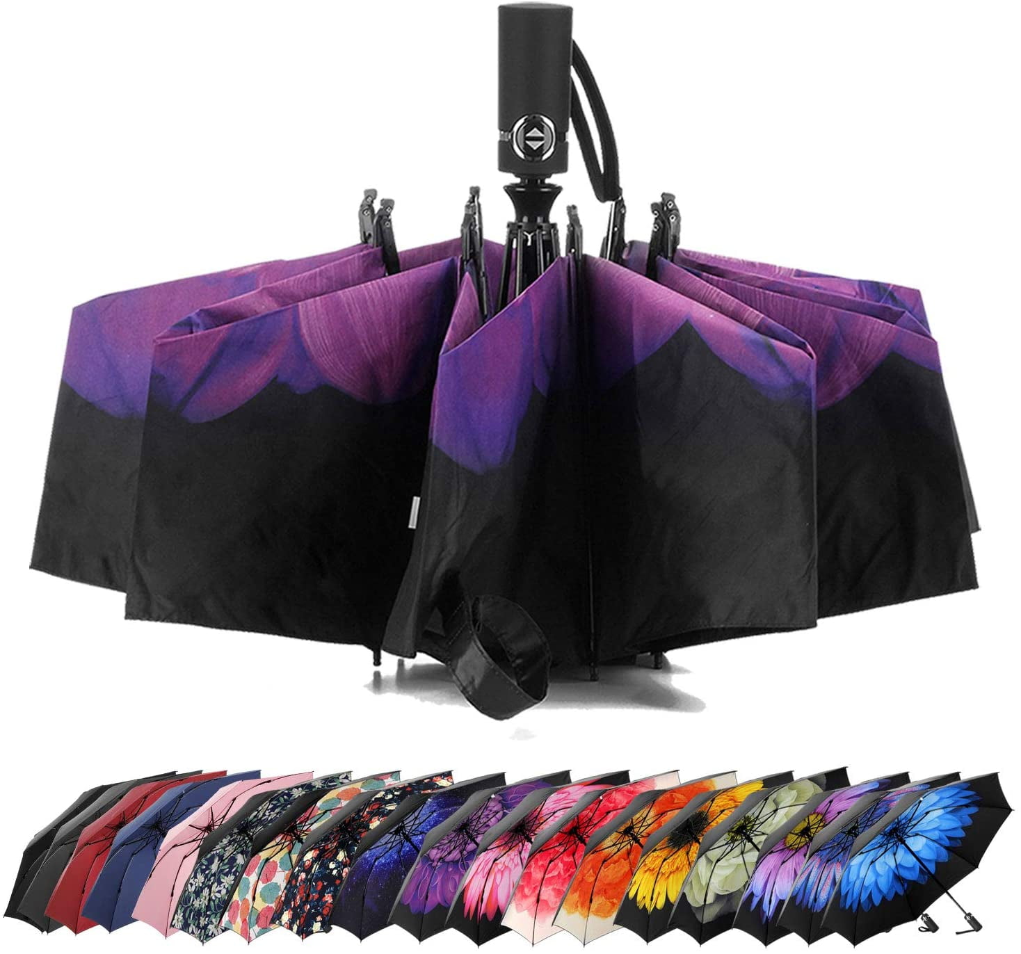 Umbrella Windproof Travel Umbrella Compact Folding Reverse Umbrella, Walmart Canada