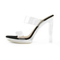 thumbnail image 2 of DREAM PAIRS Women's Clear Two Strap Open Toe High Block Chunky Slip on Dress Heel Sandals, 2 of 6