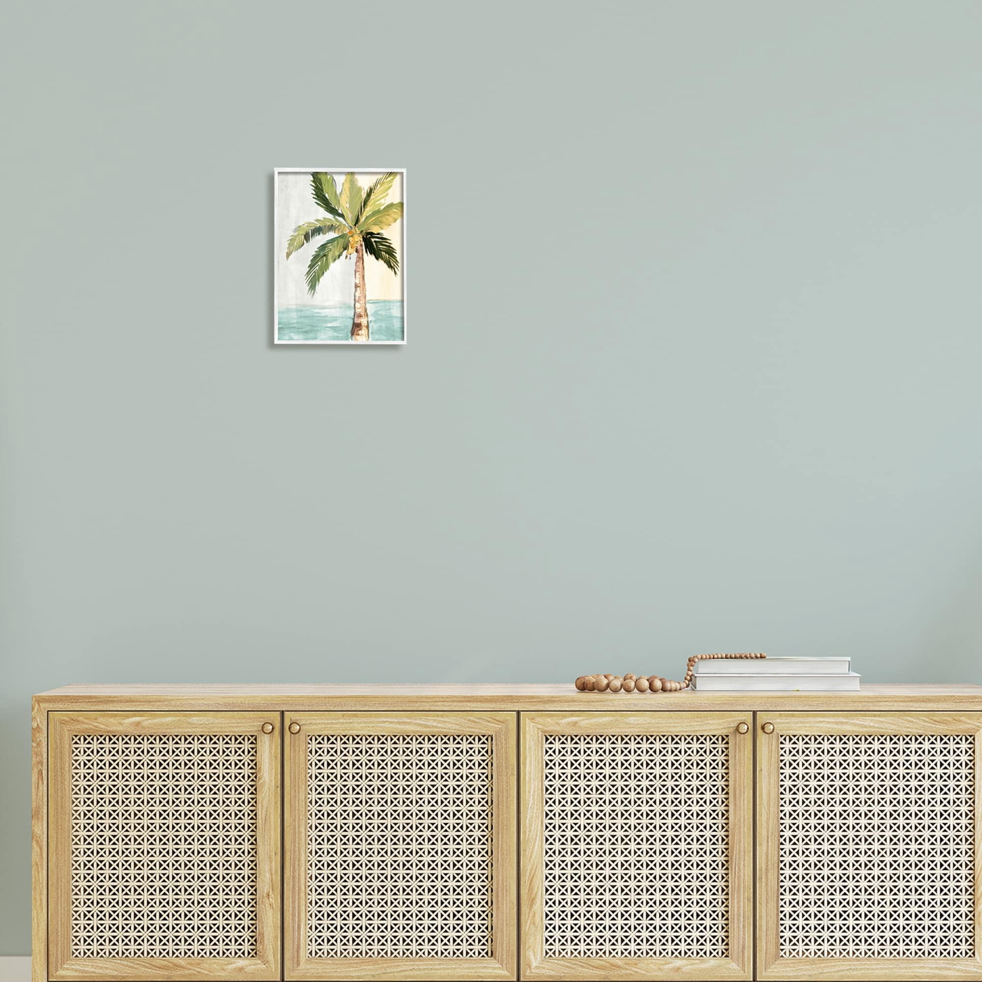Stupell Industries Palm Tree Leaves Tropical Summer Breeze Beach Framed Wall Art, 11 x 14, Design by Robin Maria
