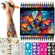 thumbnail image 1 of Marcadores temporales para tatuajes CORALMEE, 16 colores, con plantillas y pegatinas, 1 of 7