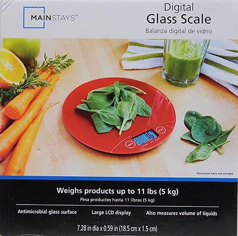 Mainstays MS81-020-100-51 11 lbs Glass Digital Scale - Black