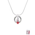 thumbnail image 2 of Delight Jewelry Silvertone 3-D Red Running Shoe Laugh Ring Charm Necklace, 18", 2 of 4