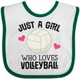 thumbnail image 3 of Inktastic Just a Girl Who Loves Volleyball Girls Baby Bib, 3 of 4