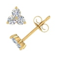 thumbnail image 2 of 3-Stone Diamond Stud Earrings in 10K Yellow Gold (0.31 Carat), 2 of 5