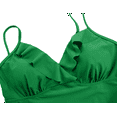 thumbnail image 5 of Hilor Women's Tankini Tops Shirred Ruffled Swimsuits V Neck Swimwear Top, 5 of 6