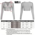 thumbnail image 3 of Cárdigan de punto de manga larga con cuello en V y botones para mujer, para vestir con jeans, gris, 3 of 6