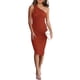 thumbnail image 1 of Vestido PRETTYGARDEN de un Hombro con Fruncido y Malla Ajustado Talla L, 1 of 8