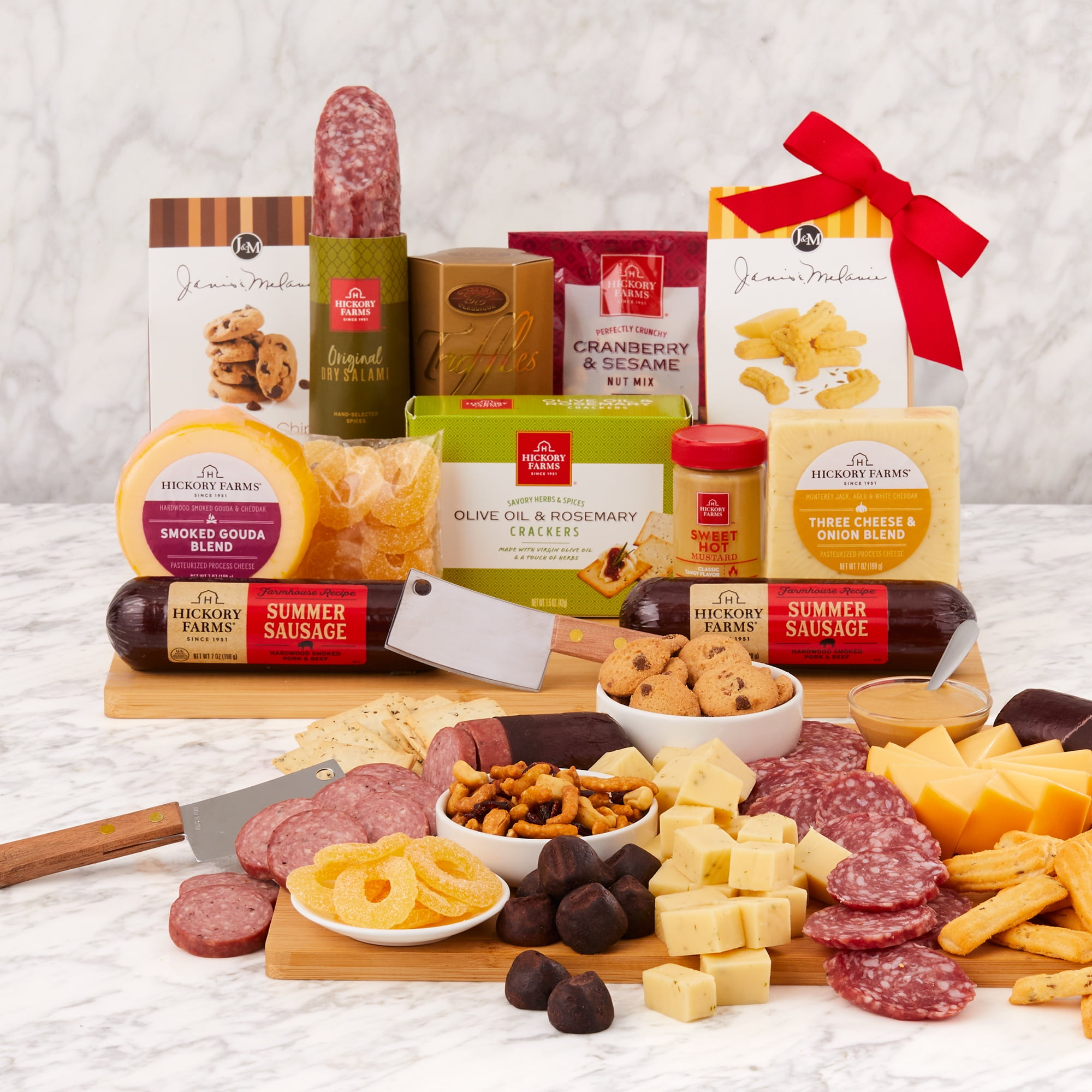 Hickory Farms Premium Charcuterie Board Gift Set, 14 pieces | The Complete Snack Gift