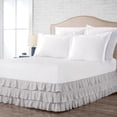 thumbnail image 2 of CCNY 18" Inch Drop Multi Ruffled Bed Skirt Twin XL Size 100% Microfiber Made Light Grey Color, 2 of 6