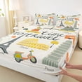 thumbnail image 3 of Homewish Paris Eiffel Tower 4 Pieces Queen Sheet Sets for Teens Boys Girls,Retro Vintage Ultra Soft Flat Sheet,Vacation Holiday Travel Queen Fitted Sheet,Super Cozy Room Decor, 3 of 7