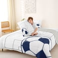 thumbnail image 4 of Erosebridal Boys Girls Soccer Print Full Size Comforter Sets 3 Pieces,Sport Gamer Bedding Sets for Kids Teens,Grey Reversible,Super Cozy Room Decor, 4 of 6