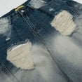 thumbnail image 5 of VNKIDY Women's Casual Pants Summer Distressed Denim Bermuda Shorts High Waisted Capri Pants With Extreme Ripped Details For Casual Daily Wear Soft Jean Shorts, 5 of 9