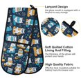 thumbnail image 4 of Dailycode Double Sided Oven Mitt with Loop Heat Resistant Kitchen Long Potholders 7" x 35" Cool Cats on Surfboard, 4 of 6