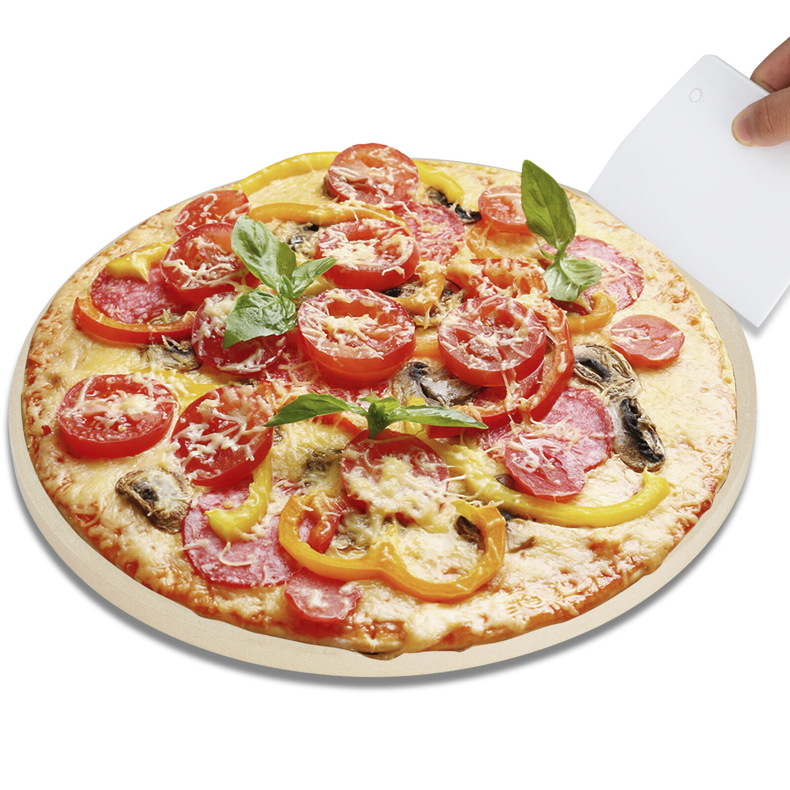YNNI Universal 14.5" 37cm Ceramic EX Thick Pizza Stone High Temp 700*F TQAPP36T 