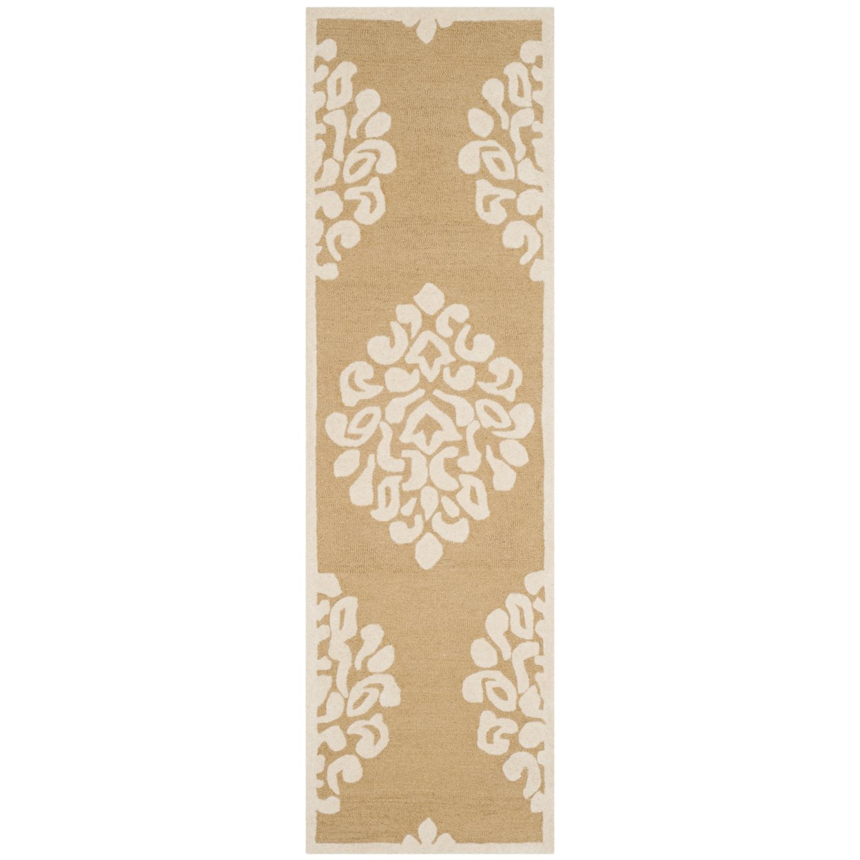 SAFAVIEH Martha Stewart Floret Damask Geometric Wool Area Rug, Dune, 4' x 6'