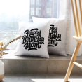 thumbnail image 6 of LALILO Throw Pillow Covers Modern Brush Lettering Happy Birthday Cushion Cover 18" x 18", 291 Pack, 6 of 6