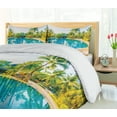thumbnail image 5 of Ambesonne Landscape Duvet Cover Sets, Pool Resort Travel, 2-Queen, Green Blue Cream, 5 of 7