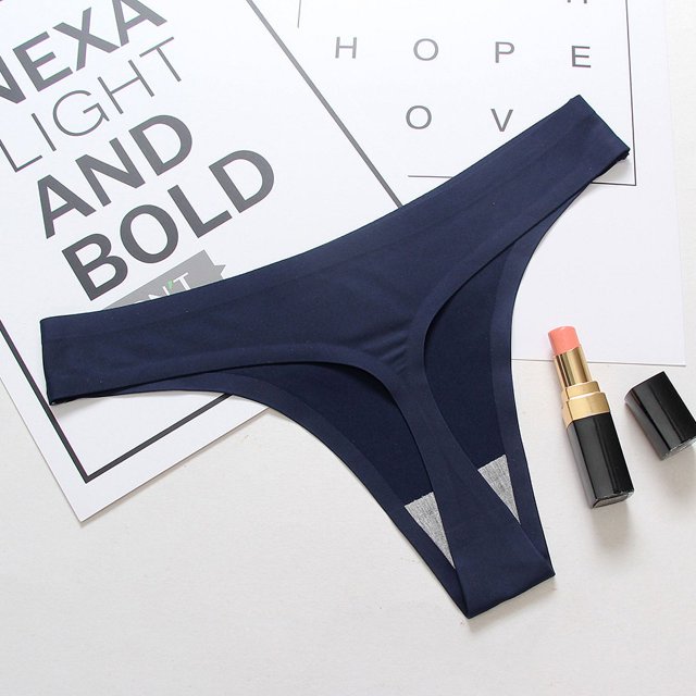Lencería sexy de seda helada sin costuras para mujer, tanga de cintura baja para mujer