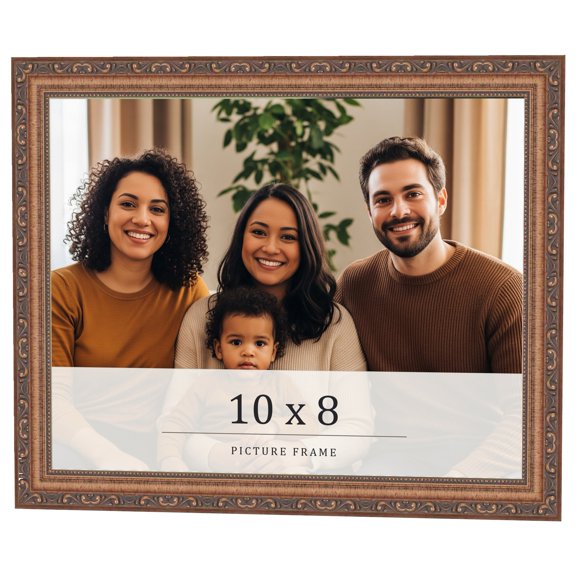 10x8 Frame Gold Solid Wood Picture Frame Width 1.25 Inches | Interior Frame Depth 0.375 Inches |