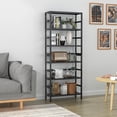 thumbnail image 2 of Bamboo Shelf Bamboo Storage Shelving Unit Tall Bookcase with Adjustable Shelves Multipurpose Storage Display Shelf for Bathroom  Living Room  Balcony  Kitchen, 2 of 8