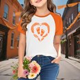 thumbnail image 1 of YUNAFFT T-Shirts Amples pour Enfants Orange Festival Manches Raglan Imprimé Style Décontracté Vacances, 1 of 9