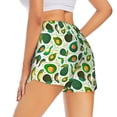 thumbnail image 3 of Goofa Green Avocado (2) Printed Women 2 in 1 Running Shorts,Quick Dry Athletic Workout Shorts,High Waisted Athletic Shorts with Liner Pockets-Medium, 3 of 9