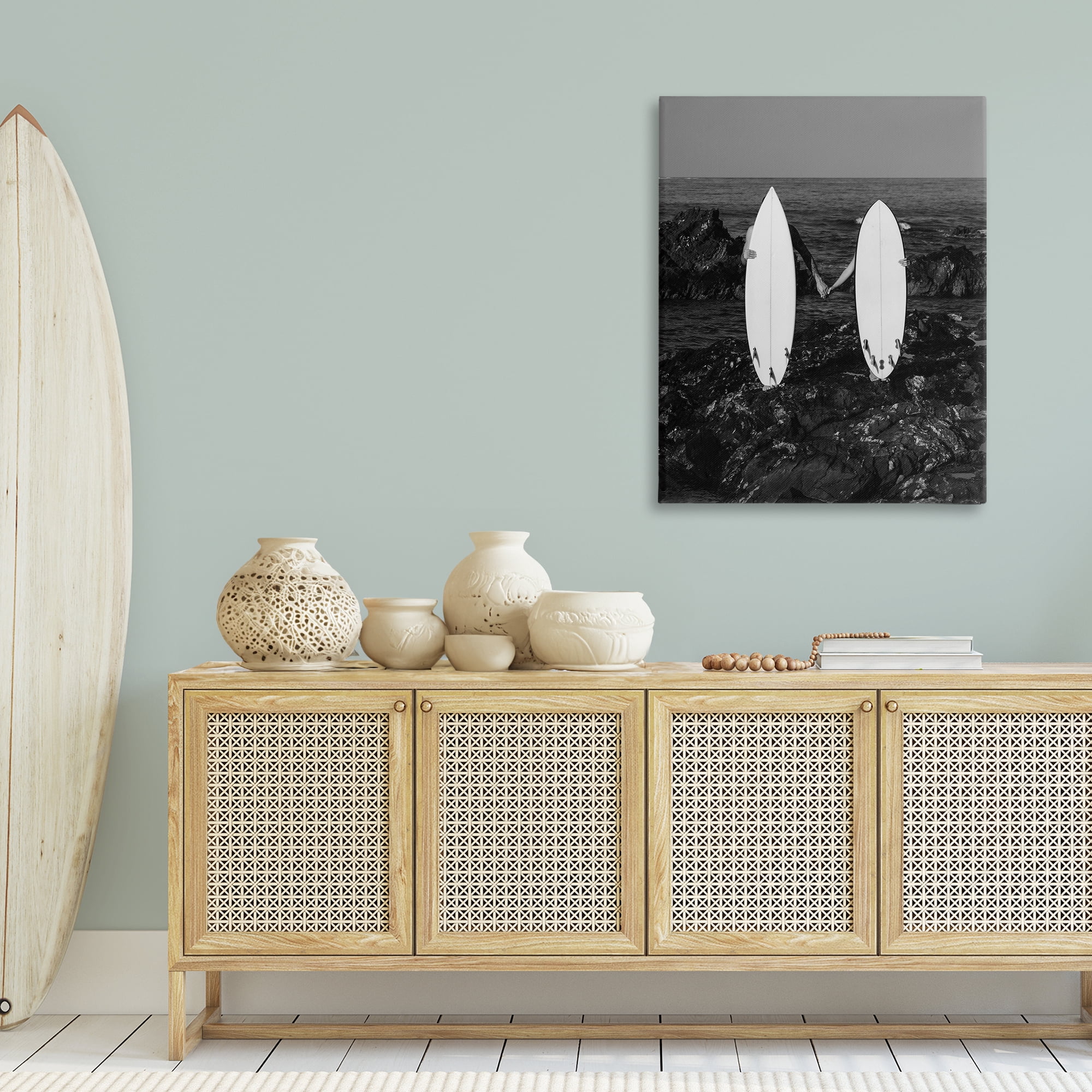 Stupell Industries Romantic Surfer Couple Sports Photography Gallery Wrapped Canvas Art Print Wall Art, 30 x 40